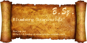 Blumberg Szaniszló névjegykártya